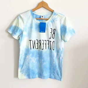 Look face Blue/yellow Be Different tie dye t-shirt